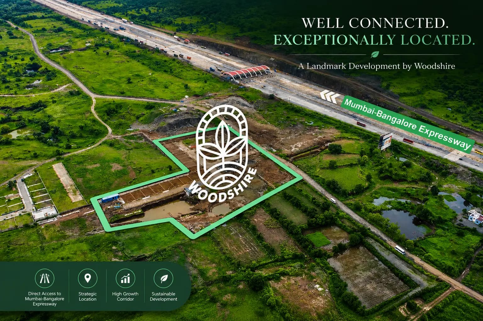 Aerial view of plotted development at Urse, Talegaon